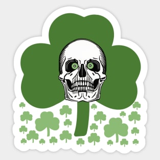 Sugar Skulll Bones and death, St Patricks Day Sticker